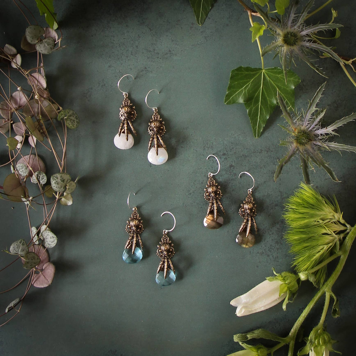 Talon Filigree Earrings:  Bronze