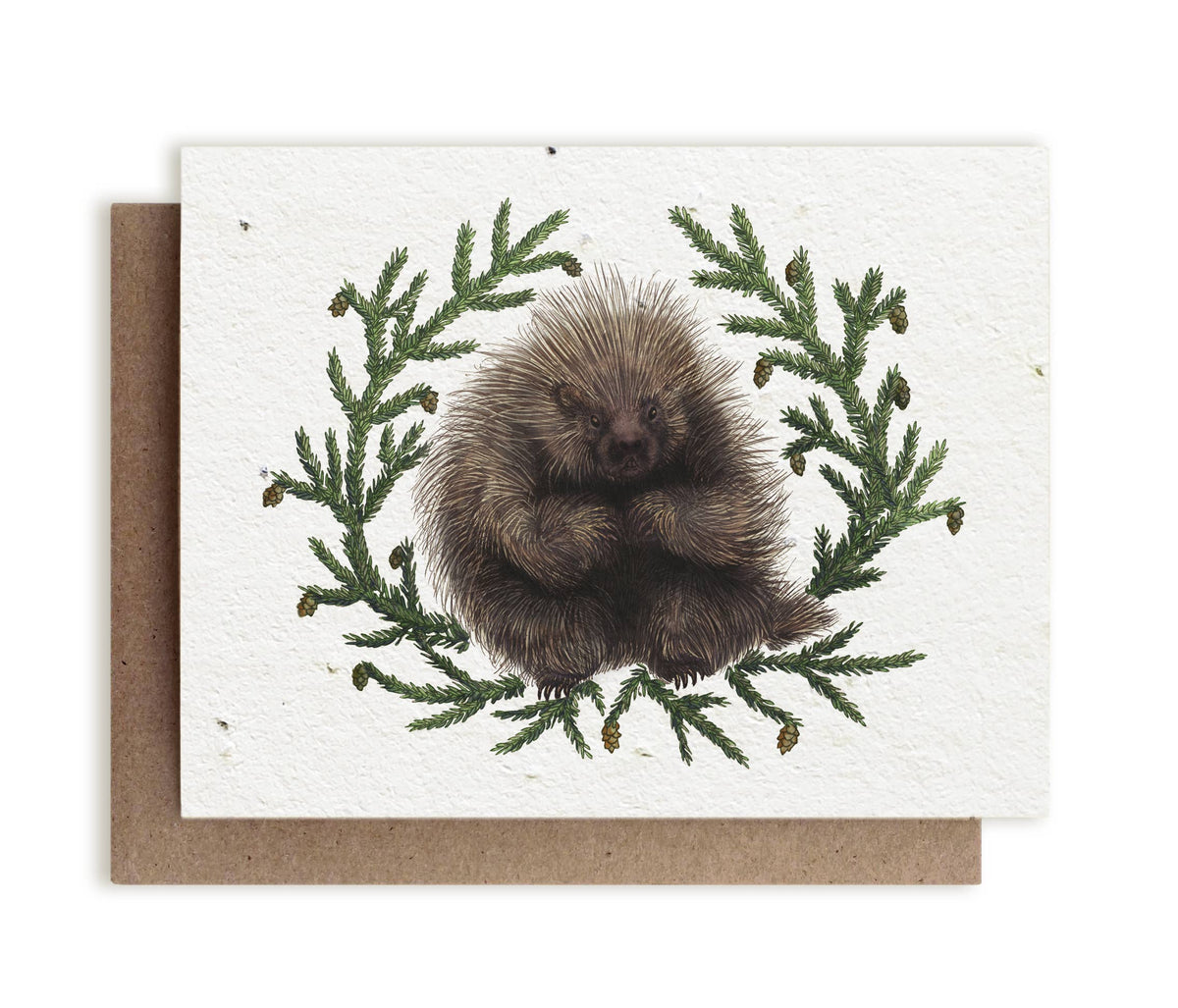 North American Porcupine & Hemlock Plantable Herb Seed Card