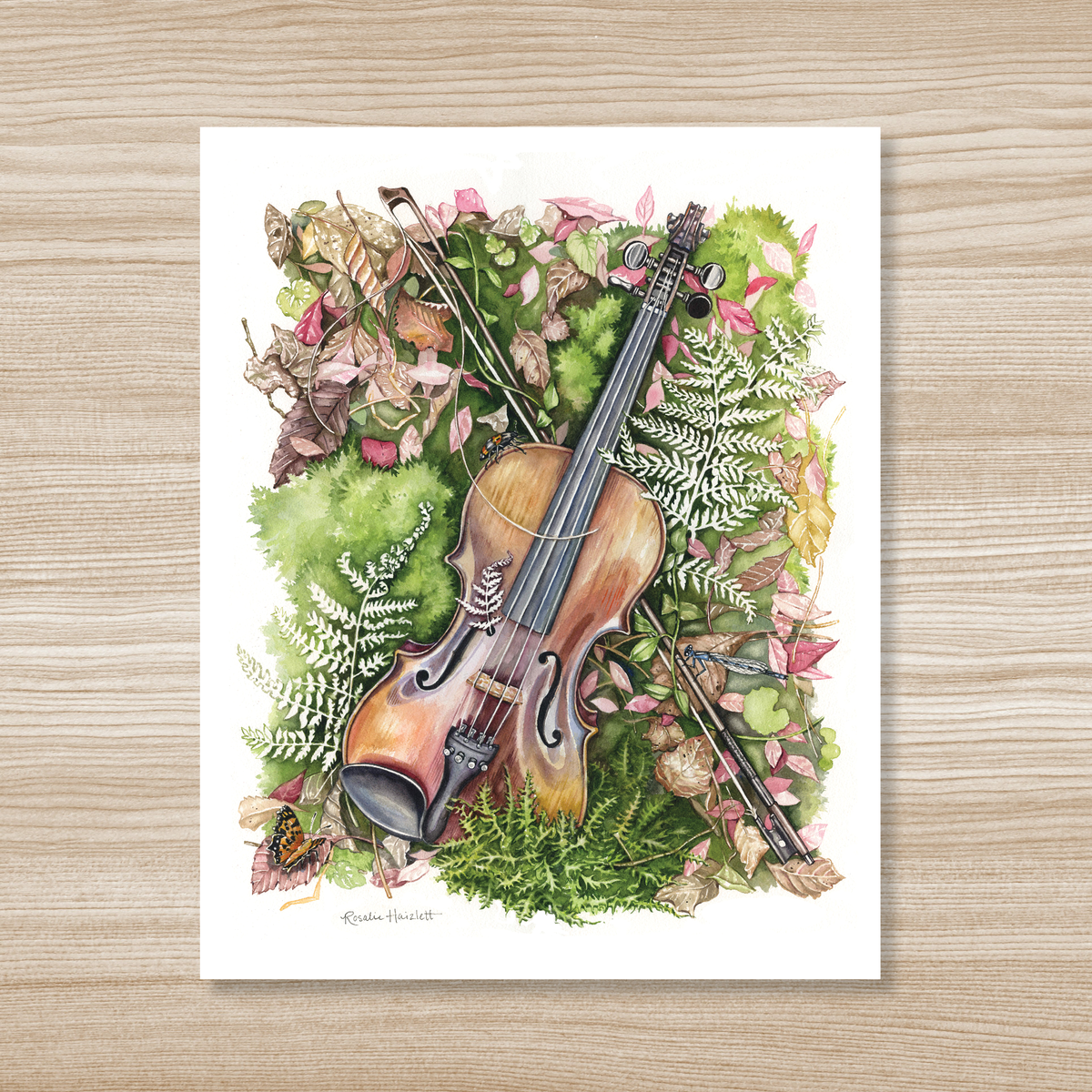 Fiddle in the Ferns - Watercolor Art Print