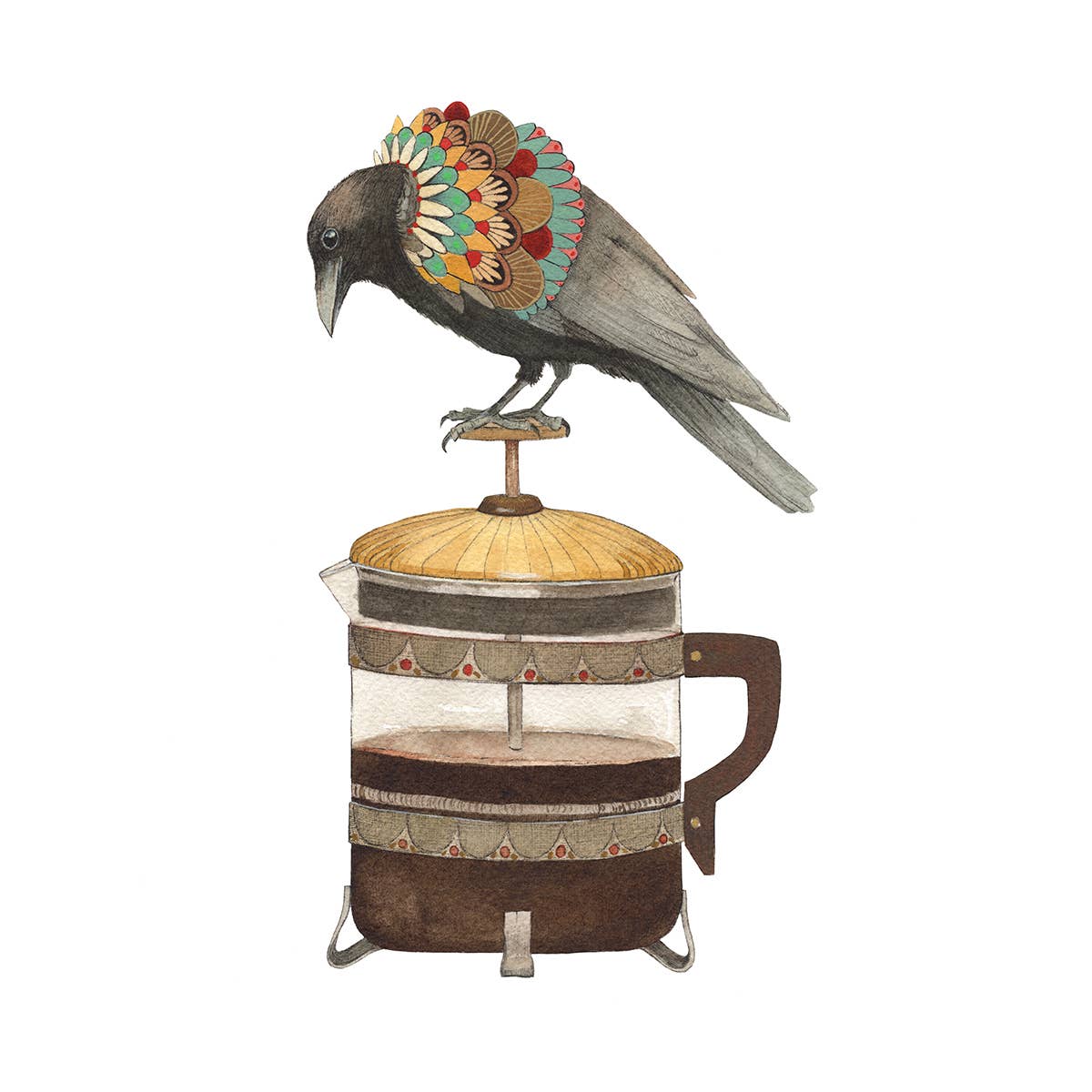 Dennis the Coffee Crow: Woodland Kitchen (8&quot; x 10&quot; Print)