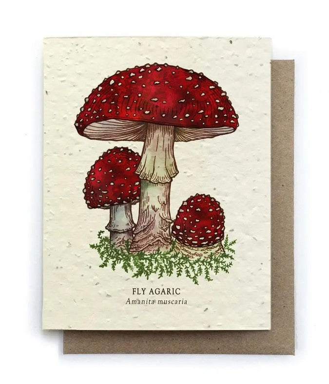 Fly Agaric Mushroom Plantable Herb Seed Card