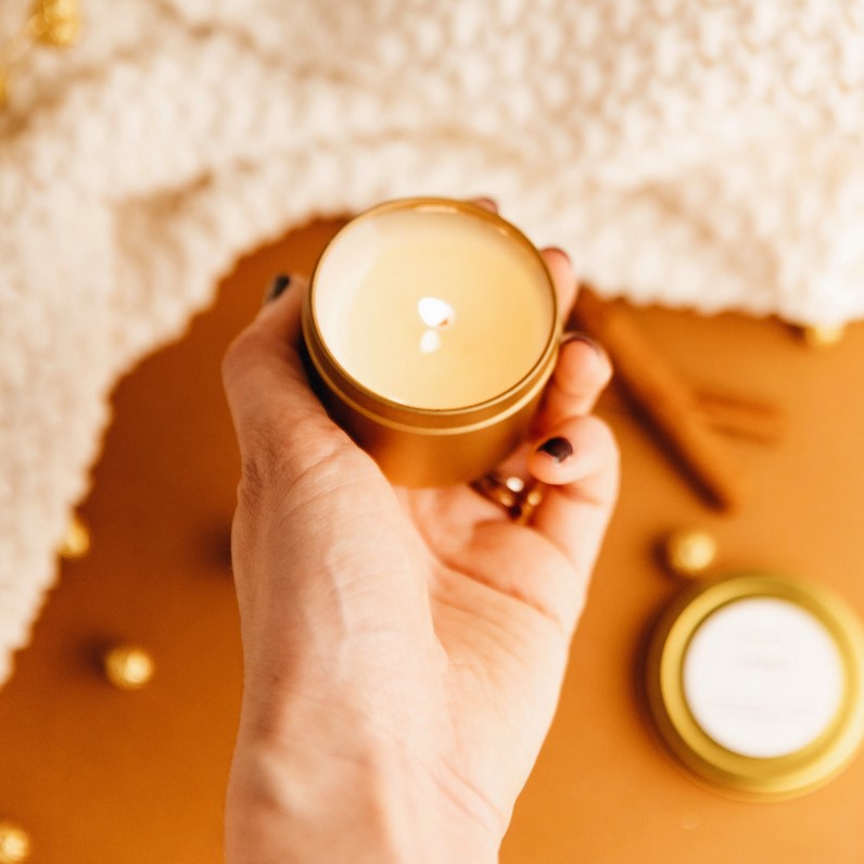 Geranium + Rose Frosted Candle