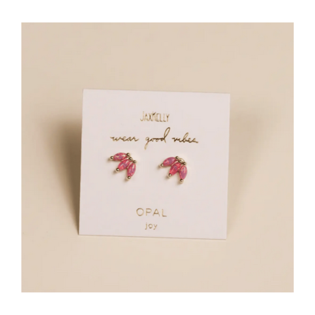 Pink Opal Crown Stud
