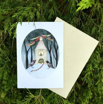 Yuletide Crows Holiday Card